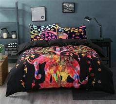 Traditional Jaipur Multi Tie Dye Elephant Tree of Life Duvet Cover Queen/Twin Si - £29.22 GBP+