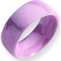 Ceramic Pink 8mm Cancer Awareness Ring Size 8 - £112.14 GBP