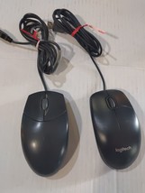 Lot Of 2 Logitech Wired Basic Optical Mouse v2.0 USB/PS2 Compatible - $8.80