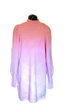 WAYF Lola Sweater Dress Pink Women Puff Sleeve Mock Neck Size Large - $50.90