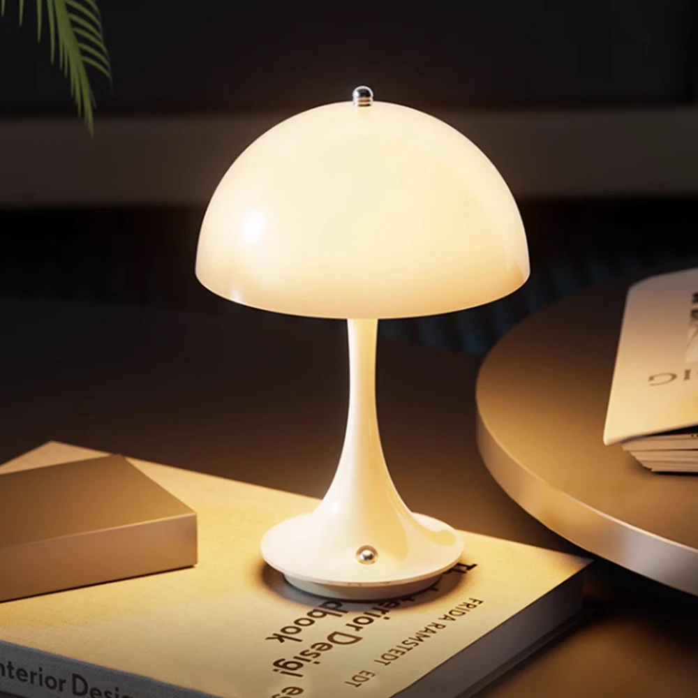Rechargable USB Mushroom Desk Lamps Touch 3color Dimming Nordic For Bedside - $33.36