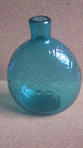 VINTAGE MUSEUM OF MODERN ART PAIRPOINT TEAL DAISY GLASS FLASK - £27.36 GBP