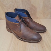 Cole Haan Men&#39;s Chukka Boots Sz 9 M Colton Oiled Brown Leather Casual C11771 - £31.07 GBP