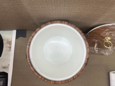 Vintage MCM Shelton-Ware Ice Bucket Faux Wood Gold Brass Sculptural Barware 9” Item image 12