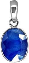 10.25 Ratti Blue Sapphire Pendant Neelam Stone Silver Locket for Men and Women - £34.82 GBP