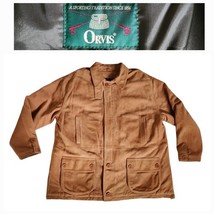 Orvis Marlboro Men Leather Barn Chore Field Coat Jacket Thinsulate Lined... - $494.01