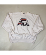 Vintage Fila Grant Hill Basketball White Crewneck Sweatshirt Size Large - $39.59