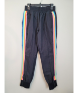 Fabletics Women&#39;s Black Rainbow Striped Athletic Pants Size M Medium - £16.61 GBP