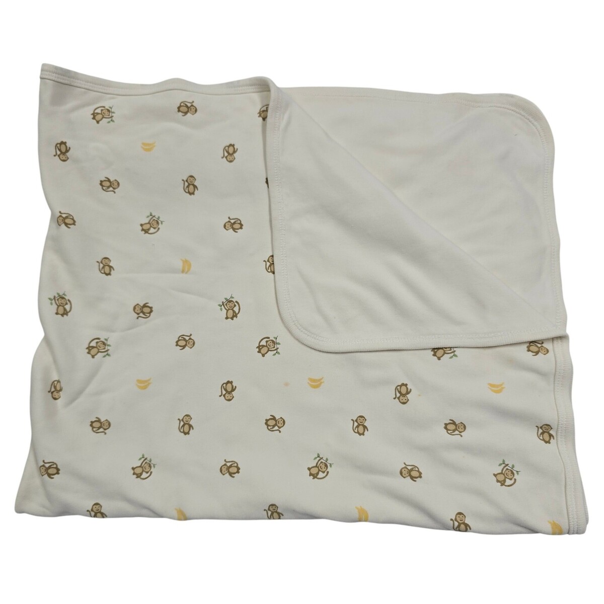 Baby Gap Monkey Banana Cotton Soft Swaddle Blanket Receiving Baby Vintag... - $98.01