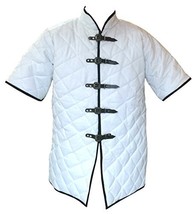 Thick Gambeson Medieval Padded Collar Short Sleeve Armor 5 Buckle ABS (W... - £52.40 GBP