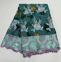 6 Yards Cord Lace Fabric African Wax Lace Prints Ankara Wax Fabric New Polyester - £69.58 GBP