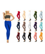 Womens Solid High Waist Cotton Long Leggings Stretch Fitness Workout Pants - $27.37 CAD