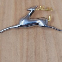 Vintage Liz Claiborne Leaping Reindeer Brooch Two Tone Christmas Holiday  - £9.12 GBP