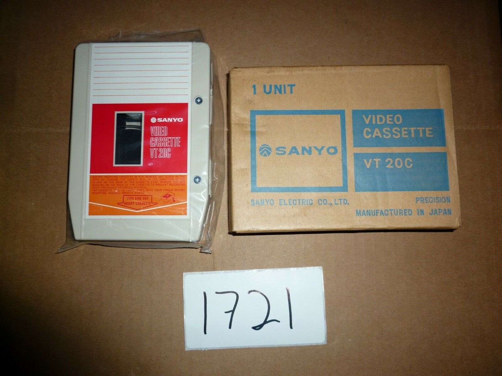 Sanyo Vintage Video Cassette Tape VT 20C - Priced EACH - $65.00