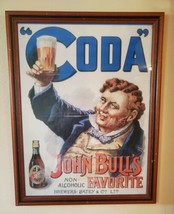 Vtg. Coda John Bull&#39;s Favorite Non-Alcoholic Beer Brewery Framed Picture... - $29.65