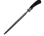 Vintage Antique Knife Honing Sharpening 8&quot; Rod Steel Black Handle - £11.64 GBP