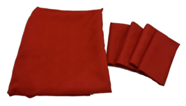 Solid Red Tablecloth Oblong 59x100 and 4 Napkins Basket Weave Squares 16.5 in - £17.23 GBP
