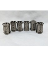 Lot Of (6) Metal Board Game Player Pieces Whiz Pro Ace #1 Boss Star - $16.98 CAD
