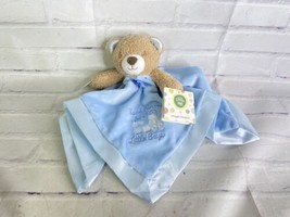 Little Me Bear Snuggle Blanket Thank Heaven Little Boys Blue Plush Baby ... - $51.98