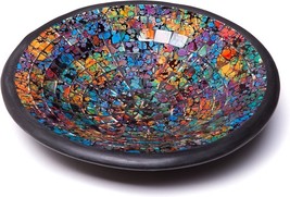  NEW 11&quot; Rainbow Glass Mosaic Bowl Catch-All Tray Centerpiece by Red Co. - $24.98