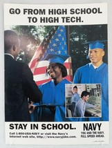 1990&#39;s Original Recruiting Propaganda US NAVY Stay in School Poster 14&quot;x19&quot; - $56.99
