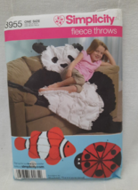 Simplicity 3955 Robin Greenwood Fleece Throws ~ Lady Bug ~ Fish ~ Panda ~ UC FF - £8.60 GBP