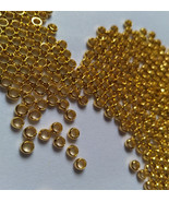 Gold Copper Beads/ 2mm of 300 / Genuine Copper Round Smooth Seamed Beads - £4.48 GBP