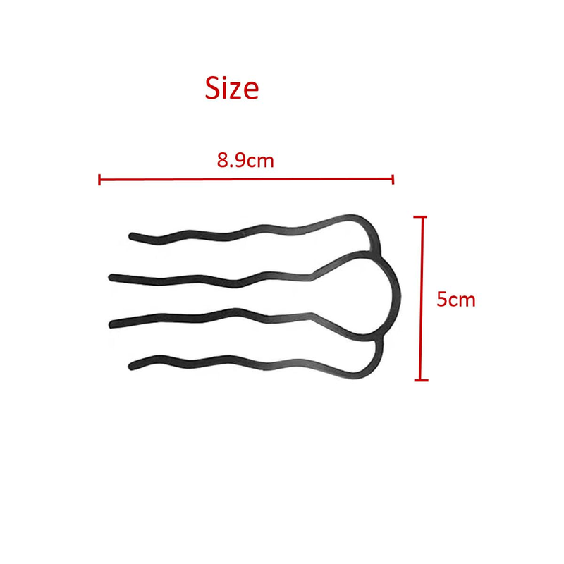 6 Piece Metal Hair Fork Clip Hair Side Combs Hair Pins Buns Updo U-Shape Hair Fo Item image 2