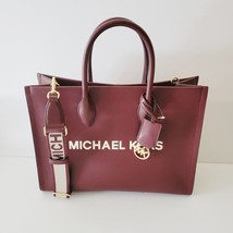 Michael Kors Mirella Medium EW Tote Crossbody Shopper Oxblood Leather - $128.28