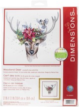 Dimensions Counted Cross Stitch Kit 12&quot;X12&quot;-Woodland Deer (14 Count) - $26.43