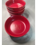 Rae Dunn 4-Pasta Bowl Set (Peace) 8in Red - $1,295.30 MXN