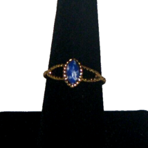 Charming Brass Rope Friendship Ring Promise Ring. Blue with White Sodalite Stone - £14.81 GBP