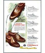 1950s Freeman Shoes For Men PRINT AD &quot;Havana Leaf&quot; BX2 - $139.67 MXN