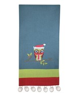 Christmas Winter Cozy Owl Embroidered Cotton Guest or Kitchen Towel - £9.59 GBP