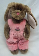 TY 1993 Attic Treasures ROSE BUNNY IN PINK OVERALLS 8&quot; Plush STUFFED ANI... - $14.85