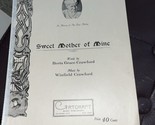 Sweet Mother Of Mine By Crawford  1936 - $6.93