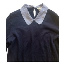 J.Crew Women’s Navy Sweater Striped Collar NWT Small 100% Cotton Pullover image 4