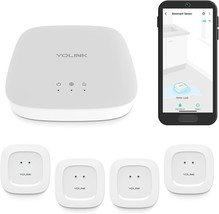 Yolink Smart Home Starter Kit: Water Sensor 4-Pack And Hub Kit, And Emai... - $71.98