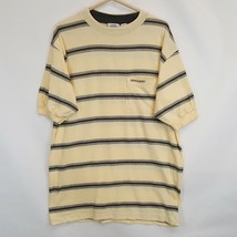 Vtg Dockers Yellow Striped Pocket T Shirt Sz L XL Surf Skate Levis 80s 90s - £18.64 GBP