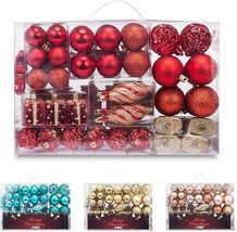 90ct Christmas Balls Plastic Ornaments Shatterproof Tree Pedants Accesso... - £16.49 GBP