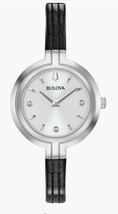 Bulova Rhapsody 30mm Silver Stainless Steel Case with Black Leather Strap $350 - £39.89 GBP