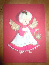 Vintage Sweet Christmas Angel Greeting Card Unused - £5.48 GBP