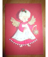 Vintage Sweet Christmas Angel Greeting Card Unused - £5.53 GBP