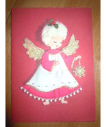 Vintage Sweet Christmas Angel Greeting Card Unused - $9.51 CAD