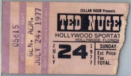 Ted Nugent Concert Ticket Stub Juillet 24 1977 Hollywood Florida - £35.56 GBP