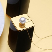 Hain necklace round white pearl jewelry 18k yellow gold vintage dainty necklace pendant thumb200