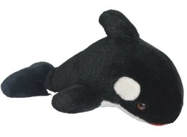 VTG Shamu Orca Killer Whale Plush Stuffed Animal Kid Toy 13&quot; Ocean Aquatic Black - £11.37 GBP