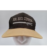 OC Mr Big Zipper Plaid Brown Hat Cap Adjustable One Size fits All - $13.16