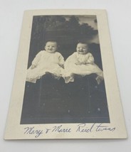 vintage postcard adorable girls baby twins Mary &amp; Marie Reid 1904-1918 RPPC - £15.73 GBP