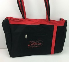 Road To California Quilters Conference Black Red Large Canvas Shoulder B... - $39.99